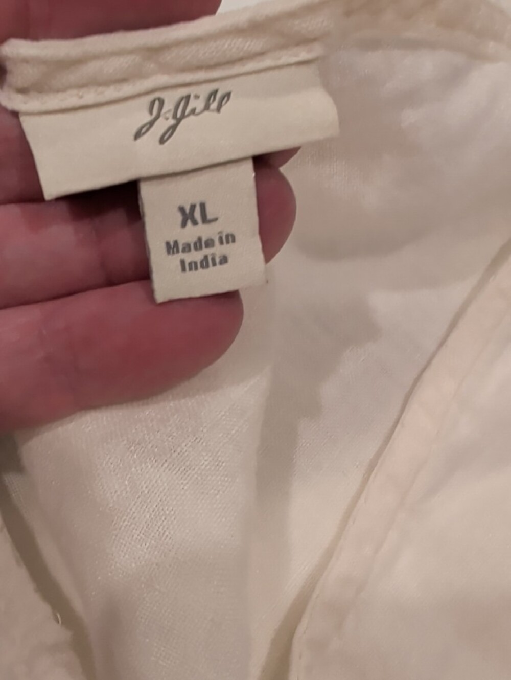 J. Jill Size XL White Ivory V-Neck Tank Linen Top - Picture 5 of 9